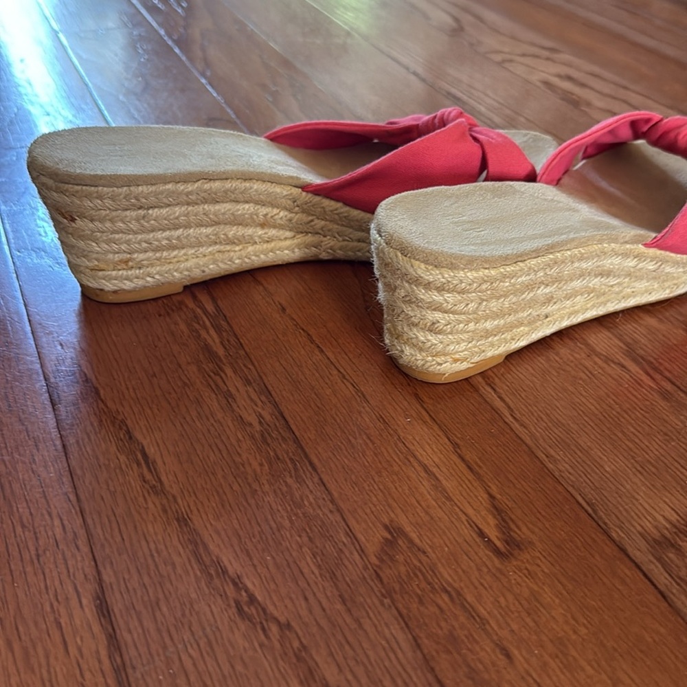 Women's Pink Espadrille Wedge Sandals - Picture 3 of 4